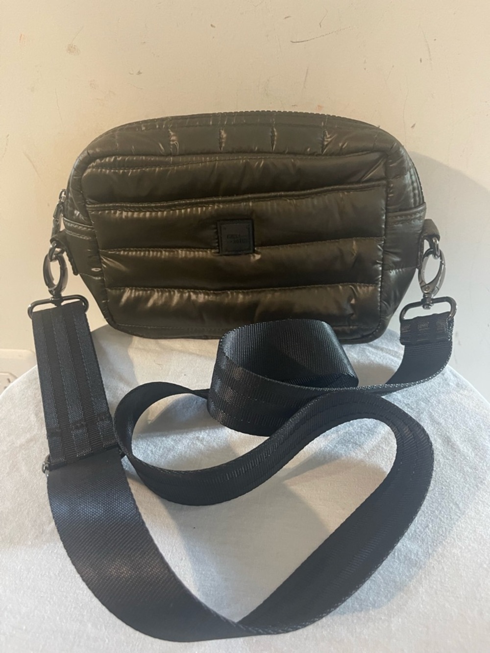 Think Rolyn Small Nylon Quilted Crossbody Bag